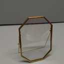 5x7 Gold Floating Picture Frame, Octagon Tempered Glass Floating Frames for 3.5 x 5, 4 x 6 Photo, Tabletop Picture Frame for Office and Home Decor