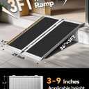 FACHNUO 3 Feet Portable Wheelchair Ramp, Non-Skid Aluminum Handicap Ramps with Handle, Folding Threshold Wheel Chair Ramp for Home Steps, Stairs, Entry, Threshold, Curbs, Stairs, 800LBS Capacity