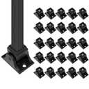 Wrought Iron Baluster Shoes - 30 Pack Aluminum Swivel Shoes for Staircase Interior With Screws for 1/2 Inch Square Balusters - Metal Staircase Spindle - Satin Black