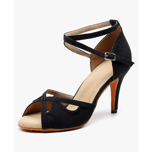 Women's Professional Latin Dance Shoes Satin Salsa Ballroom Wedding Dancing 3.3 inch Heel Height, 40 Size