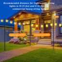Mutovlin 2 Pack String Light Poles,10 Ft Light Poles for Outside String Lights,Outdoor Lights Pole with Fork,Metal Poles Stand for Patio Deck Backyard (10FT 2 Pack)