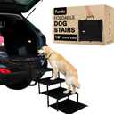 Dog Stairs for Large Dogs, for Medium Dogs, Foldable Dog Ramp for Car & SUV, Steps for Bed, Extra Wide Non-Slip Pet Steps for Car Side Door, Truck & High Beds, Portable & Adjustable - 19" Wide
