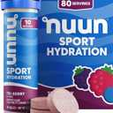 Nuun Sport Electrolyte Tablets with Magnesium, Calcium, Potassium, Chloride & Sodium, Gluten Free & Vegan, Tri-Berry, 8 Pack (80 Servings Total) (EXP 10/01/26)