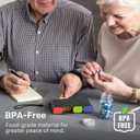 Weekly Pill Organizer 1 Time a Day  Travel Pill Case 7 Day, Small Pill Box 8 Compartments Push Open, with Color Slots, Medicine Organizer for Fish Oil, Vitamins, with Wrist Lanyard, BPA Free, Black