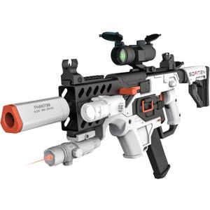 SOFITEN Toy Gun Automatic Sniper Rifle with Tactical Vest Kit, Scope Toy Foam Blaster Dart Toys with 120 Darts IR and Flashlight Shooting Outdoor Activity Game Birthday Xmas Gift for Kids Age 8+