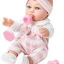 12'' Baby Doll and Clothes Accessories Playset with Feeding Bottle Pacifier First Baby Dolls for Toddlers 36 Months and Up