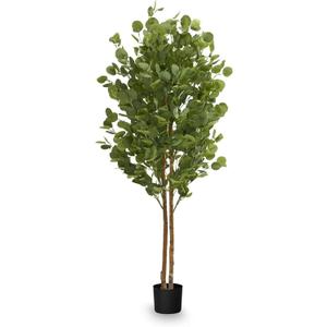 Maia Shop 5ft Artificial Eucalyptus Tree, Fake Plants for Home Decor, Natural Wood Trunk