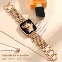 Metal Band Compatible with Apple Watch Bands for Women 40mm 41mm 42mm 38mm 44mm 45mm 46mm 49mm, Dressy Stainless Steel Link Bracelet, Designer Strap for iWatch Series 11/SE/10/9/8/7/6/5/4/3/2/1/Ultra