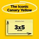 Post-it Super Sticky Notes, 12 Sticky Note Pads, 3 x 5 in., Ideal for Organization in Your Dorm, Home or Office, Canary Yellow