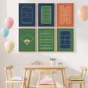 6pcs Sports Field Wall Art Picture Nursery Sports Canvas Poster Prints Boys Room Wall Decor For Gym Kindergarten Children's Room 8x10in Unframed