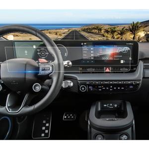 2025-2027 Ioniq 5 Screen Protector for Hyundai Ioniq 5 (SE Standard Range/SE/SEL/Limited/XRT) Dual 12.3-inch Displays, 9H Tempered Glass 2026 Ioniq 5 N Accessories Anti-Scratch&HD Transparent