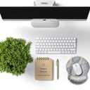 Ergonomic Designed Mouse Pad with Wrist Rest Hand Support Non Slip Rubber PU Base Wrist Mouse Pads Great for Gaming & Work (Wrist Marble Grey S)