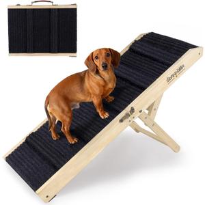 2026 Upgraded Dog Ramp for Couch - Foldable Small Dog Ramp for Bed - 4 Adjustable Height from 12" to 20" - Portable Pet Stairs with Non-Slip Pad - Pet Ramps Use for Low Bed Couch Steps Up to 60LBS