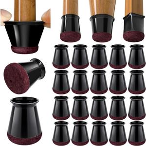 BUMACO Chair Leg Floor Protectors Chair Leg Protectors for Hardwood Floors Silicone Pads Covers to Protect Floors Black-20 Pcs Universal XS (8/16"-15/16")