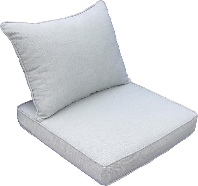 Outdoor Chair Cushions for Patio Furniture,25x25x5 Replacement Couch Cushion Set for Wicker Glider Rocking Chairs Loveseat Sectional Sofa,Thick Out Door Chair Pad Weather Fade Resistant, Light Gray