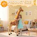 Meooeck 55 Inch Giant Giraffe Stuffed Animal, Large Plush Toy for Kids Lifelike Standing Toys Stuffed Tall Giraffe for Birthday, Home Nursery Decor