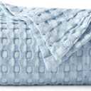 Bedsure Cooling Cotton Waffle Twin XL Blanket - Lightweight Breathable Blanket of Rayon Derived from Bamboo for Hot Sleepers, Luxury Throws for Bed, Couch and Sofa, Light Blue, 66x90 Inches