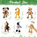 Zhanmai 6 Pieces Safari Stuffed Animals Plush Jungle Animal Toys Set for Boys Girls, Lion Elephant Zebra Giraffe Tiger Monkey for Animal Themed Parties Student Award, 11.8 inches