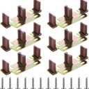 Enhon Sliding Closet Door Floor Guide, Compatible with N 6796 Stamped Steel Door Slider, Fits 3/4'' to 1-3/8'' Thick Doors, Universal Adjustable Width Sliding Track Floor Mount Guide(6 Pack)