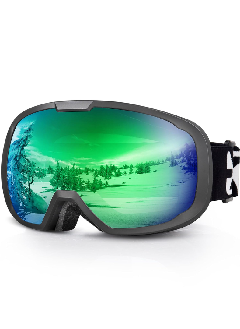 EXP VISION Ski Goggles for Men Women, OTG Snowboard Goggles with 100% UV Protection Anti Fog Lens Snow Goggles