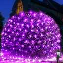 WBao Halloween Lights Outdoor 360LED 11.5ft x 6.9ft Halloween Net Lights with 8 Modes, Timer, Connectable, Waterproof & Dark Green Wire for Lawn, Bushes, Shrubs Outdoor Holiday Decorations, Purple