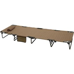 SunnyFeel Portable Folding Camping Cot High Off Ground, Outdoor Sleeping Cots for Adults Heavy Duty, Easy Set up and with Compact Folding Size, Support 300 LBS for Travel Camp Vacation Home Office Nap (Xl-brown)