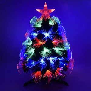 Stcomart Small Pre-lit Artificial Christmas Tree, Fiber Optic Tabletop Xmas Tree