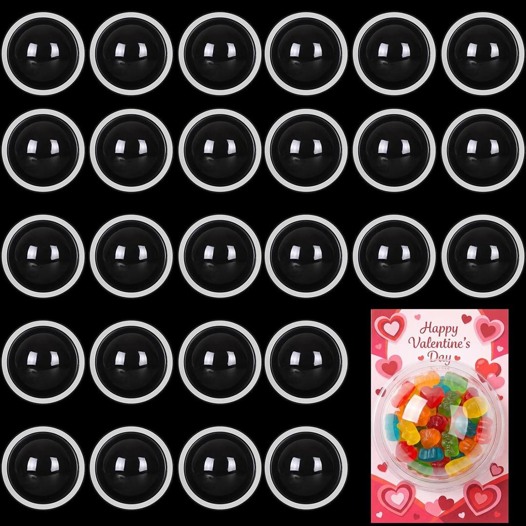 30 Pcs 3.12inch Plastic Shaker Domes for Card Making,3D Shaker Domes for Crafts Half Ball Candy Domes for Christmas Cards Making Scrapbook Decorations (3.12inch)