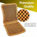 VaygWay Wood Beaded Comfort Seat Cushion Seat Cover 2 Pcs. Wooden Beaded Car Seat Cover Natural Wood Double Strung Beads Massage Comfort Cover Car Seat Universal SUV Auto