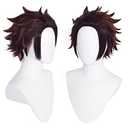 Short Wavy Dark Red Wig Anime Wig Halloween Costume Party Cosplay Wig