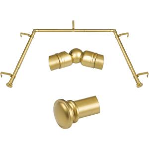 TONIAL 3/4 Inch Bay Window Curtain Rods, 36 to 72 Inch Center Rod for window 24 to 68 Inch, 20 to 36 Inch Side Rod for window 16 to 32 Inch, Decoratice Drapery Rods with Small Cap Finial, Antique Gold