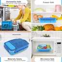 4 x Lunch Box Kids,Bento Box Adult,Lunch Containers for Adults/Kids/Toddler,5 Compartments Bento Lunch Box with Sauce Vontainers,Microwave & Dishwasher & Freezer Safe,BPA Free(Blue)