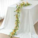 Mizii Artificial Flower Garland 6FT Fake Daisy Floral Garland Daisies Hanging Vines Spring Summer Flowers Decorations for Mantle Table Centerpieces Room Wall Fireplace Party Wedding Decor (Daisy)