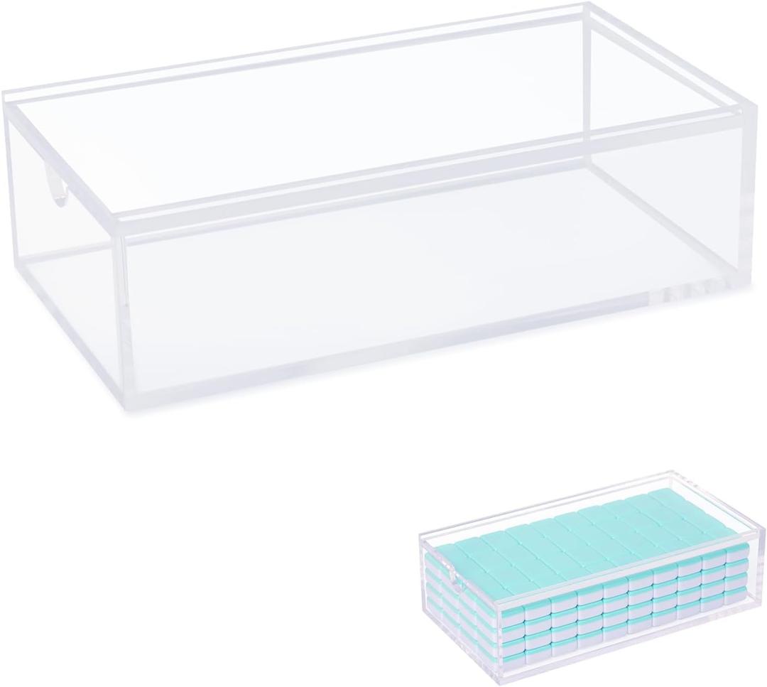 Empty Acrylic Mahjong Case only for 1.2"0.9"0.5" (30mm22mm12mm) American Mahjong Tiles, Transparent Display Box for 160 Tiles Only (Case Only)
