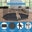 Artmalle Puppy Pet Playpen 8 Panel 24 Inch Indoor Outdoor Metal Portable Folding Animal Exercise Dog Fence Ideal for Pet Animals Dog Cat Rabbit Breed Puppy with Bottom Pad (Black with Bottom pad)