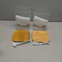 122oz Airtight Glass Square Storage Canister with Bamboo Lid Set of 2(3600ml*2) Large Storage Container Gallon Glass Jars, for Sugar, Flour, and Coffee bean (with Black Lable)