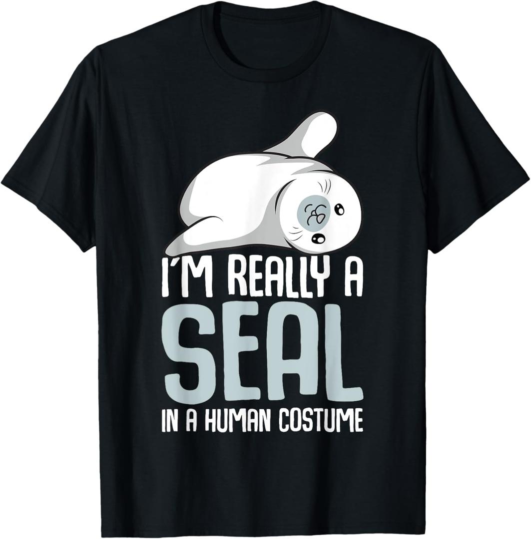 Seal Costume Sea Lion Seals Girls Boys Women T-Shirt, size Large
