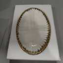 Serving Platters, Ceramic Oval Serving Platters,12 Inch Serving Dishes/Trays for Party Entertaining, Porcelain White Dinner Plates with Gold Trim for Sandwich, Appetizer, Fruit, Desserts, Set of 2