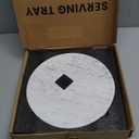 Natural Marble Serving Tray, 11.8in Round, Carrara Marble, Bathroom/Kitchen/Coffee Table Tray for Counter, Decorative Vanity for Catchall, Fruit and Snack