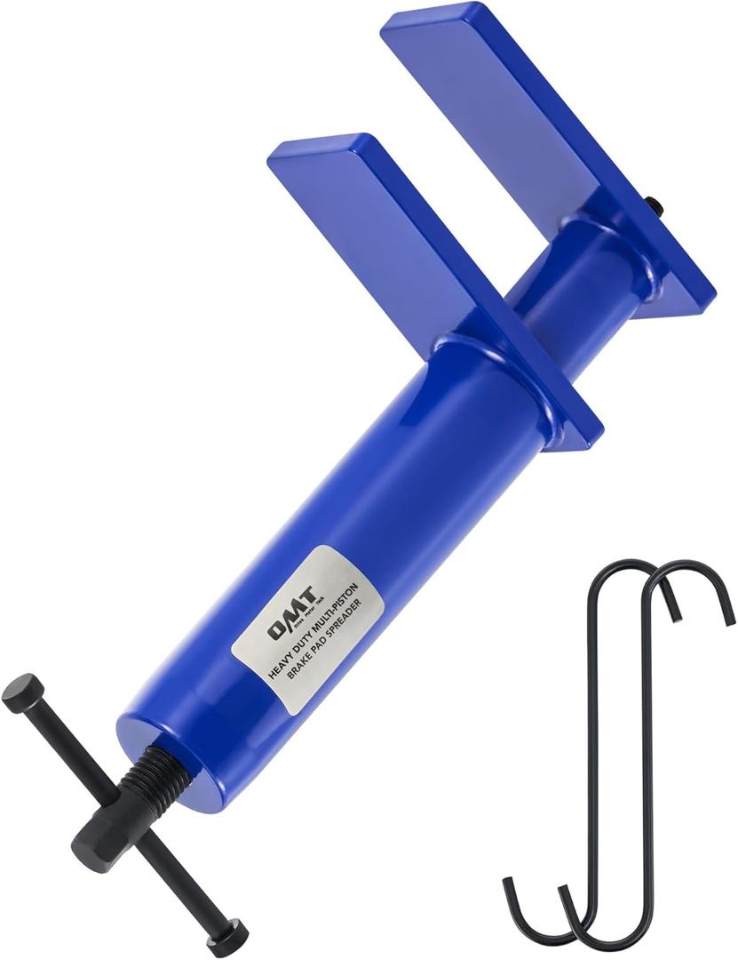 Orion Motor Tech Brake Pad Spreader, Universal Caliper Piston Compressor Tool with 2 Hanger Hooks for Multi-Piston Brake Caliper Compressor, Heavy Duty Disc Brake Caliper Tool Set