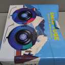 Snow Tube,48 Inch Big Heavy-Duty Inflatable Snow Sled with Premium Canvas Cover for Kids Adults,Thickened Hard Bottom Sleds for Snow with Detachable Tow Strap,Winter Outdoor Fun Snow Toys Gifts (Blue-Green)