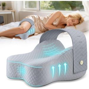 Knee Pillow for Side Sleepers Hip Pain Relief,Leg Pillow for Side Sleeping w/ Adjustable Strap,Sciatica Back Pain Relief,Pillow for Between Knees|leg While Sleeping,Knee Pillow Support Spine Alignment