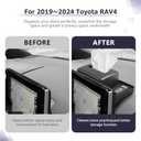 LUWU 2024 RAV 4 Dashboard Storage Tray Compatible with 2019-2022 2023 2024 2025 Toyota RAV 4 Accessories Center Console Display Box Hidden Tray Silicone Organizer Tray w/Tissue Box Behind Screen