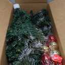 Juegoal 2 Pack 30 Inch Pre-Lit Pathway Christmas Trees, Upgrade Artificial Xmas Urn Filler with 60 LED Lights, Red Berries and Pine Cones Ornaments, Battery Operated Holiday Dcor for Driveway, Yard