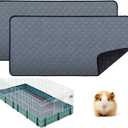 2 pcs Guinea Pig Cage Liners - Washable Guinea Pig Pee Pads, Waterproof Reusable & Anti Slip Guinea Pig Bedding Fast and Super Absorbent Pee Pad for Small Animals Rabbit Hamster Rat (24" 47"2 pack Polyester)