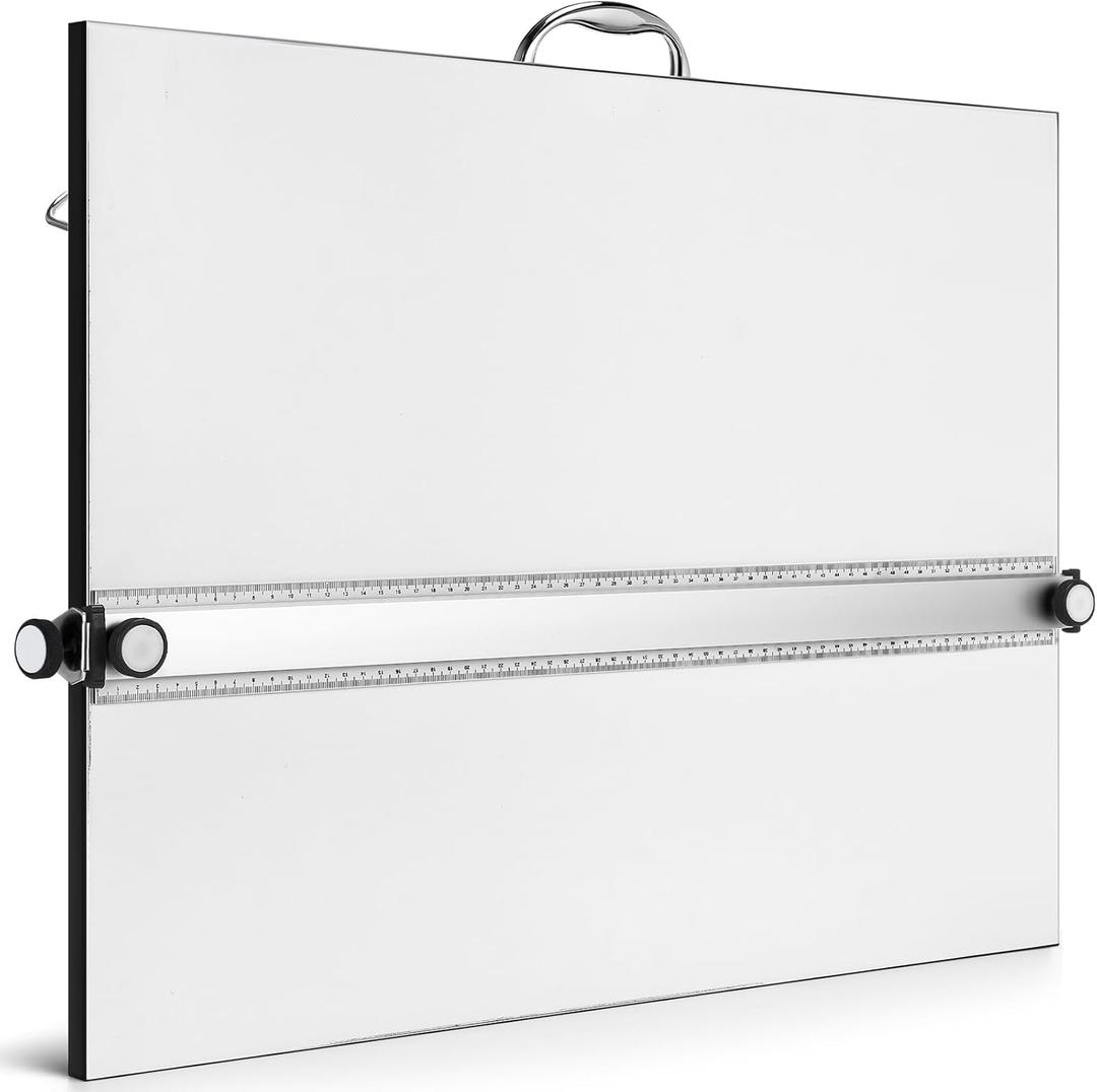 18" x 24" Portable Drafting Board Drawing Board for Artists Designers Easily Adjustable Drafting Table with Ruler and Parallel Motion Bar Architecture Tool for Drawing Sketching Painting