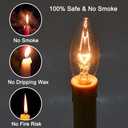 6 x Abeja 7'' Electric Window Candle, Flickering Flameless Taper Fake Candles with On/Off Switch, 7W C26 Lights Bulb, 5FT Candles Lights- 4Pk Beige