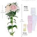 Meldel Wedding Chair Decorations Set of 10 Aisle Artificial Flowers White Pink Rose Garland with Hanging Ribbons for Ceremony Reception Church Pew Arrangement Party Aisle Decor