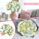 Olgaa 12 Bundles Peonies Artificial Flowers Silk Flowers Fake Peony Bouquet Faux Peonies Flowers Bulk for Wedding Decor Centerpiece Table Decorations (Blue Green)