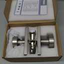 Door Knobs Interior Brushed Nickel, Modern Passage Satin Nickel Door Knob Door Handles for Hall and Closet